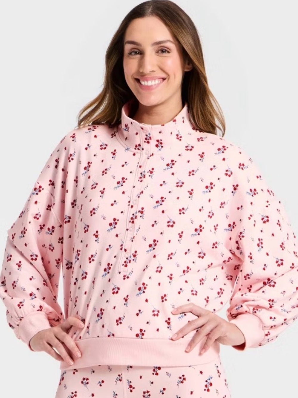 All in Motion Women’s Pink Floral Pullover Jacket Small
